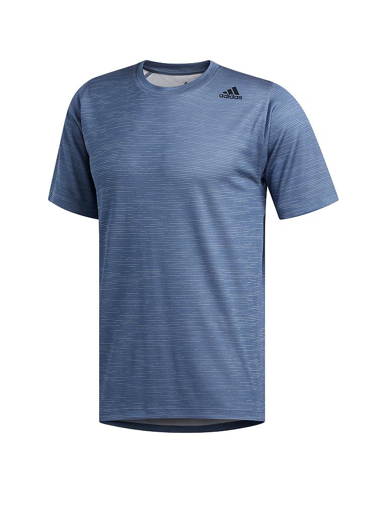 ADIDAS Herren Fitness Shirt FreeLift Tech Fitted Striped adidas FreeLift Tech Climalite Fitted T Shirt Blau